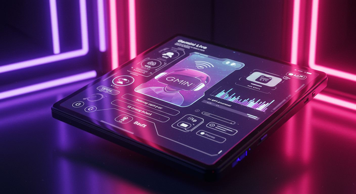 Eye-catching visual of Gemini Live, AI voice, AI GPT Journal
and AI technology vibes