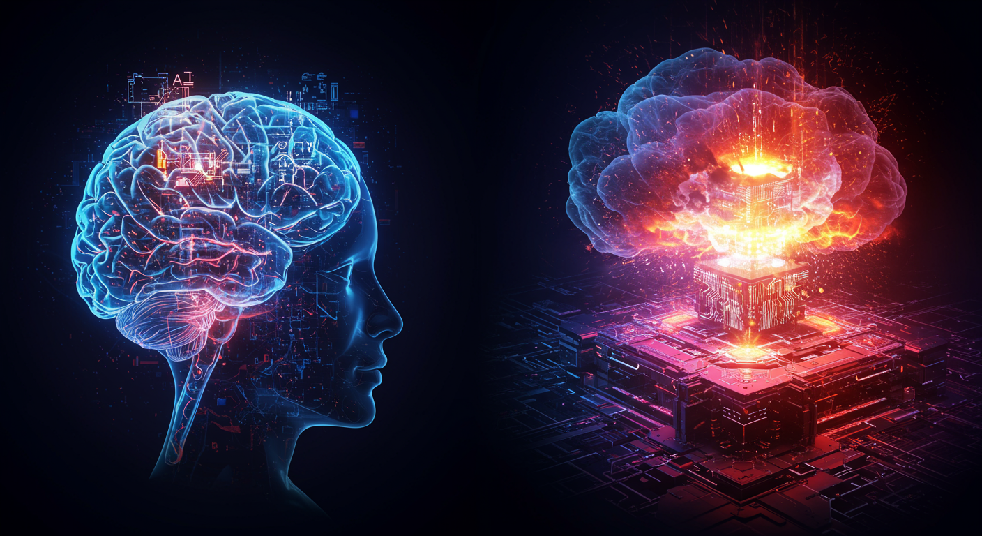 Eye-catching visual of AI, machine learning, data preparation and AI technology vibes