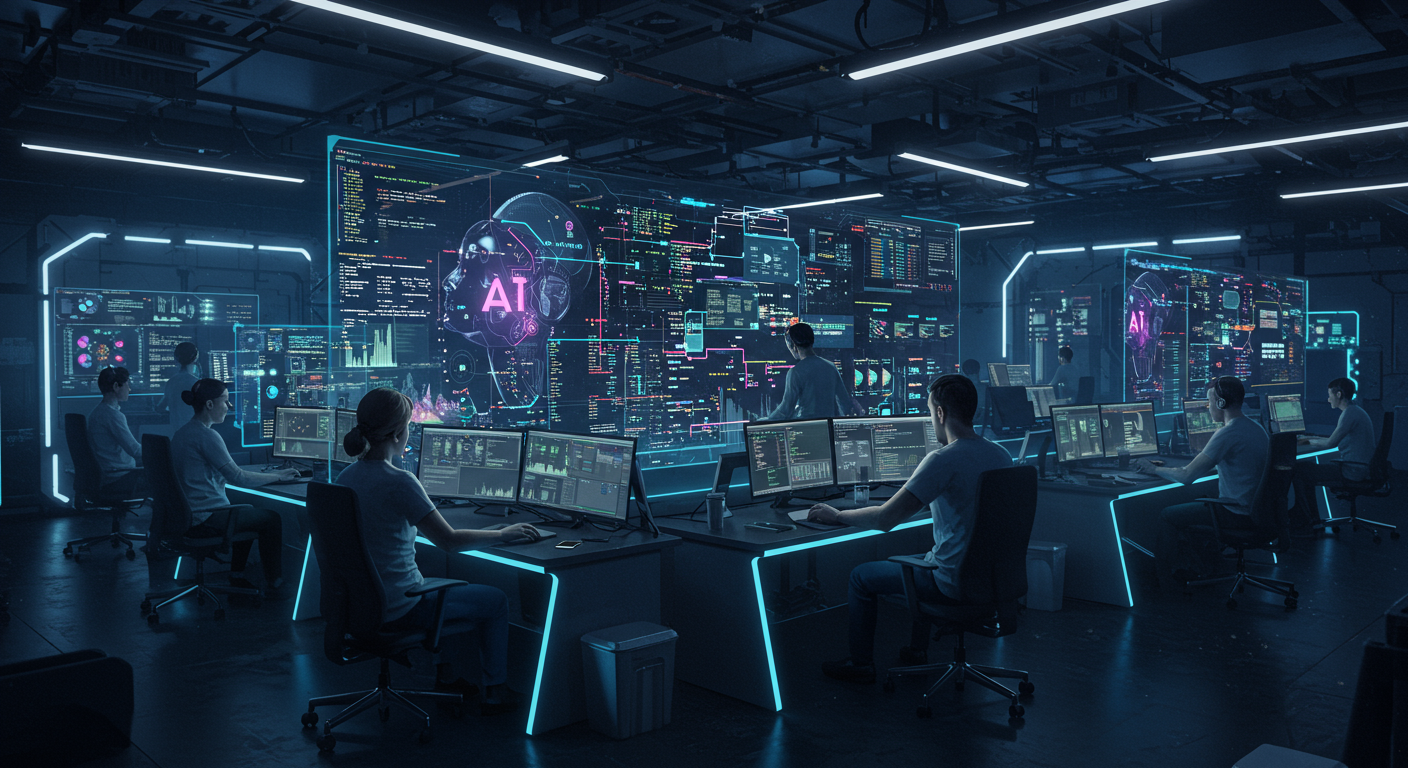 Eye-catching visual of Gemini CLI, Gemini AI, developers
and  AI technology vibes
