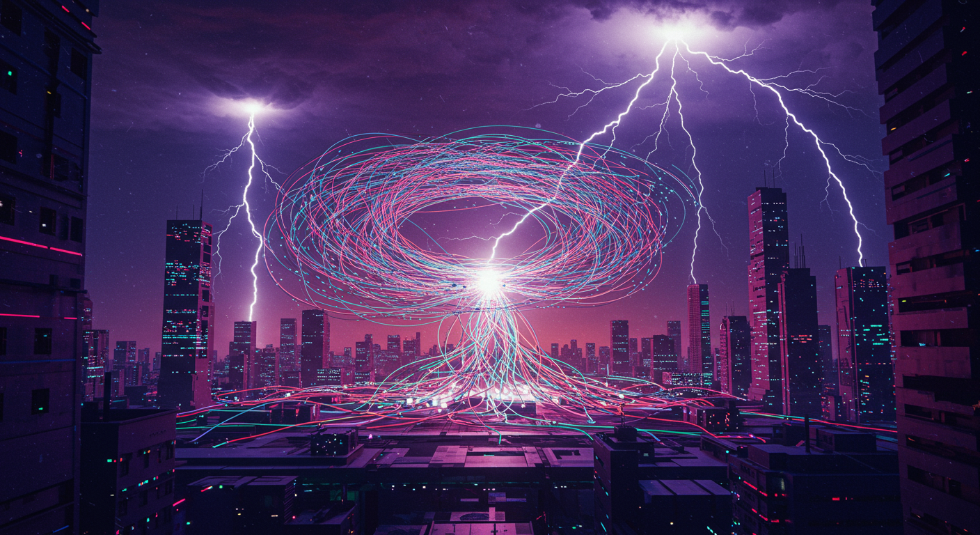 Eye-catching visual of generative AI, infrastructure as code, AI-generated IaC
and  AI technology vibes