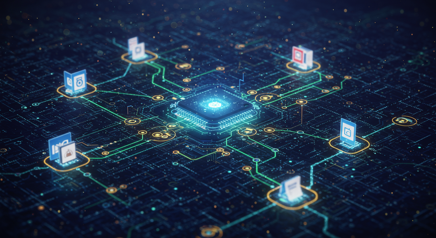 Future potential of Microsoft 365 Copilot, AI applications, Microsoft Graph API represented visually