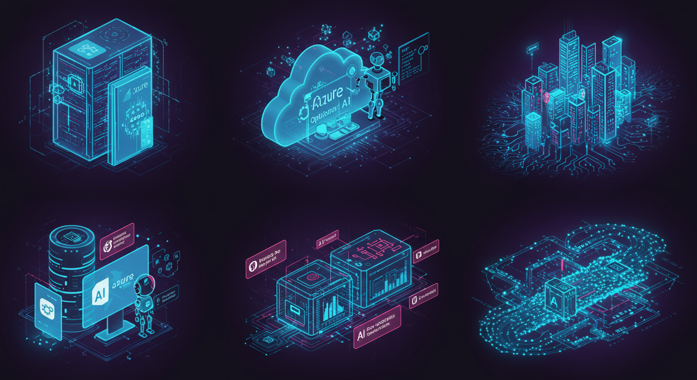 Eye-catching visual of Azure, AI, Cost Optimization
and  AI technology vibes