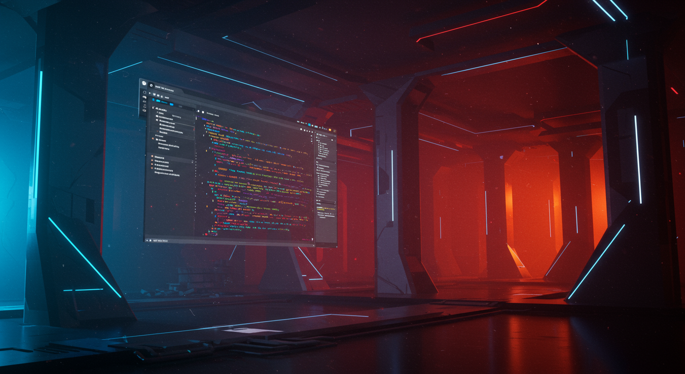 Eye-catching visual of agentic IDE, AI coding, Windsurf
and  AI technology vibes