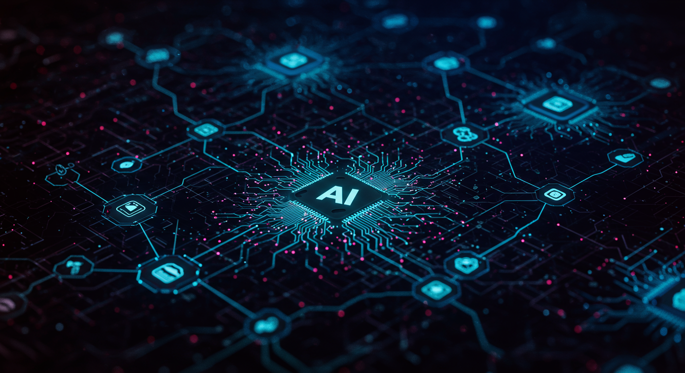 Future potential of AI testing, test automation, CI/CD
 represented visually