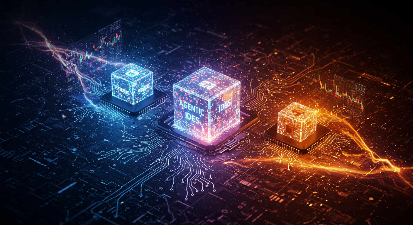 Eye-catching visual of agentic IDEs, pricing, reliability
and  AI technology vibes